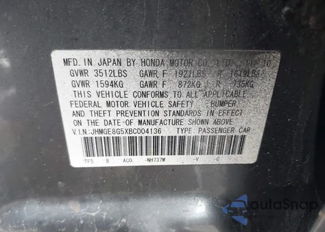 2011 Honda Fit Sport z USA, uszkodzony, nr VIN JHMGE8G5XBC004136